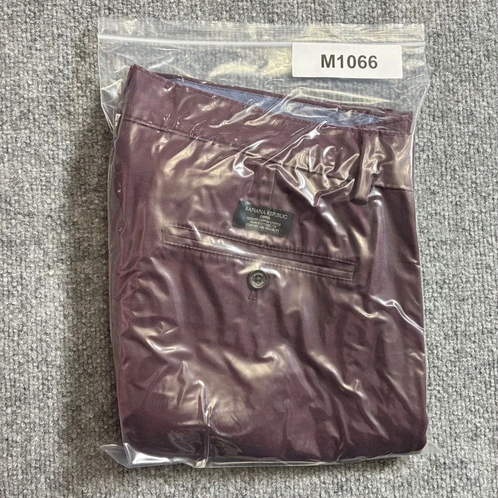 Banana Republic Fulton Chino Mens‎ 34x30 Burgundy Slim Stretch Pants